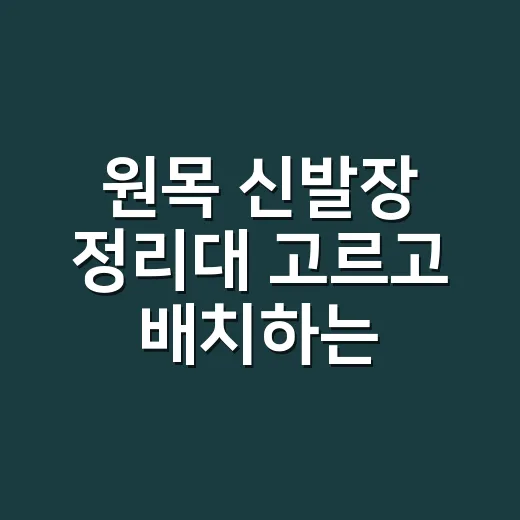 원목 신발장 정리대 고르고 배치하는 방법 - 요약