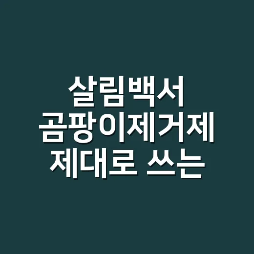살림백서 곰팡이제거제 제대로 쓰는 방법 - 요약