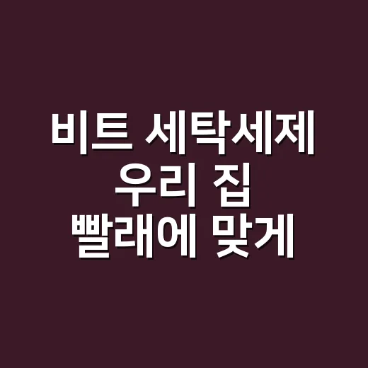 비트 세탁세제 우리 집 빨래에 맞게 고르는 방법 - 요약