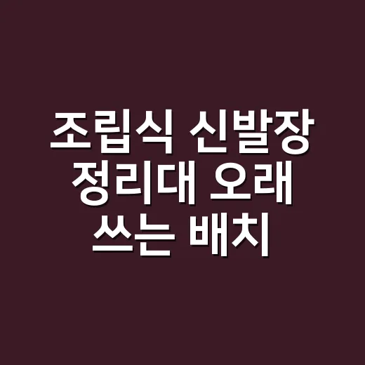 조립식 신발장 정리대 오래 쓰는 배치 방법 - 요약