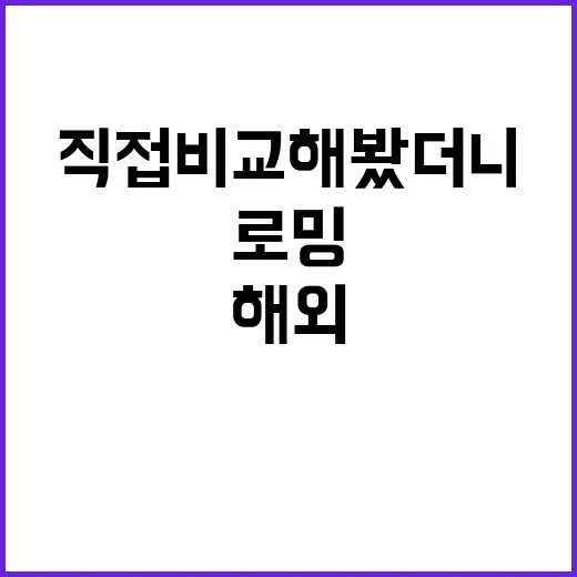 해외 가기 전 로밍을 직접 비교해봤더니 생각보다 갈리는 지점들 - 요약