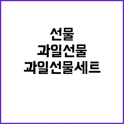 과일선물세트 직접 골라봤더니, 가격보다 먼저 봐야 할 게 있더라 - 요약