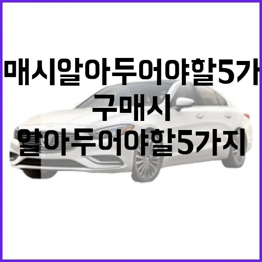 신차 구매 시 알아두어야 할 5가지 방법 - 요약