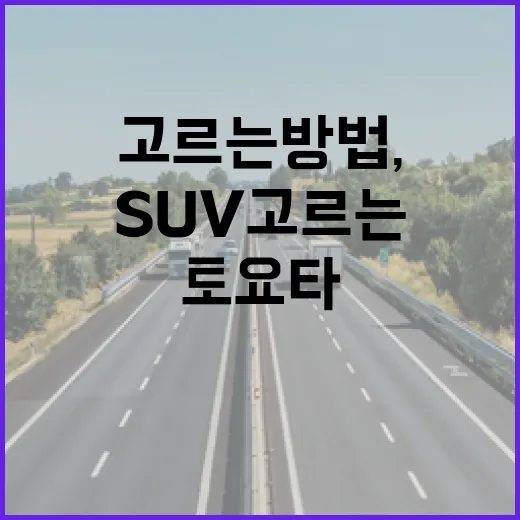 토요타SUV 고르는 방법, 하이패스·주차·도심 이동비까지 계산하려면 이렇게 - 요약