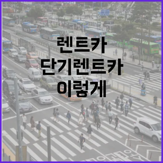 단기렌트카 처음 빌리려면 이렇게 고르면 됩니다 - 요약