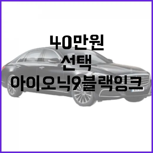 아이오닉9 블랙잉크 40만 원 선택하려면 이렇게 계산하면 됩니다 - 요약