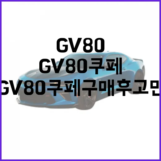 GV80 쿠페 구매 후 고민 줄이는 방법, 하이패스·주차·유류비까지 이렇게 계산하면 됩니다 - 요약