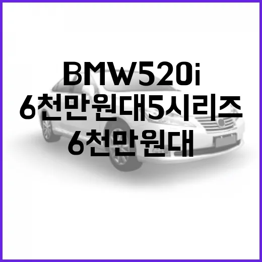 BMW 520i를 6천만 원대 5시리즈처럼 계산하려면 이렇게 보세요 - 요약