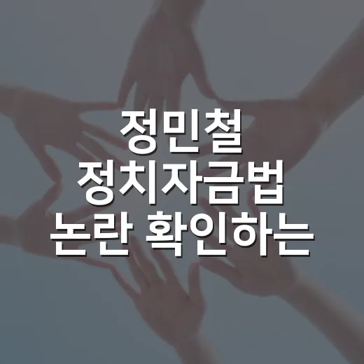 정민철 정치자금법 논란 확인하는 방법, 개인계좌 후원금은 어디서 걸리나 - 요약