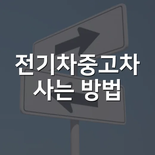전기차중고차 사는 방법, 배터리·충전카드·하이패스까지 이렇게 확인하세요 - 요약