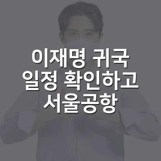 이재명 귀국 일정 확인하고 서울공항 주변 이동 계획 세우는 방법 - 요약