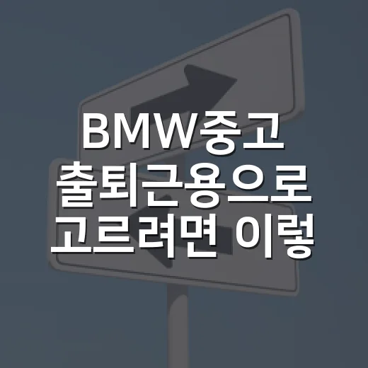 BMW중고 출퇴근용으로 고르려면 이렇게 확인하는 방법 - 요약