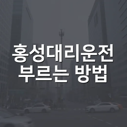 홍성대리운전 부르는 방법, 요금 덜 흔들리게 잡는 요령 - 요약