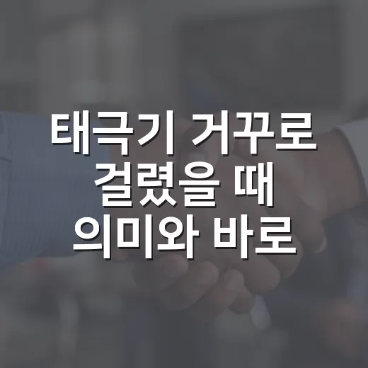 태극기 거꾸로 걸렸을 때 의미와 바로잡는 방법 - 요약