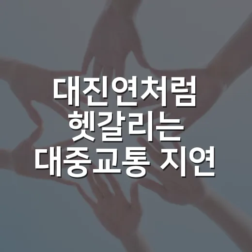 대진연처럼 헷갈리는 대중교통 지연·환승 처리 확인하는 방법 - 요약