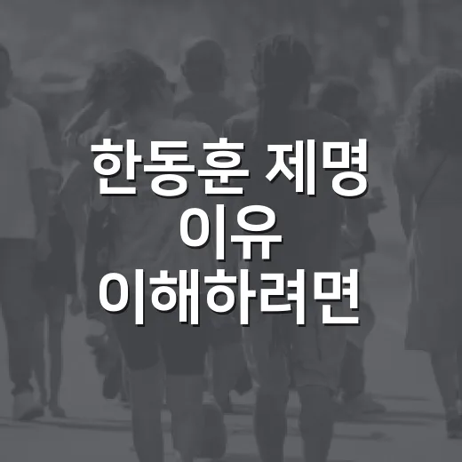 한동훈 제명 이유 이해하려면 이렇게 보면 됩니다 - 요약