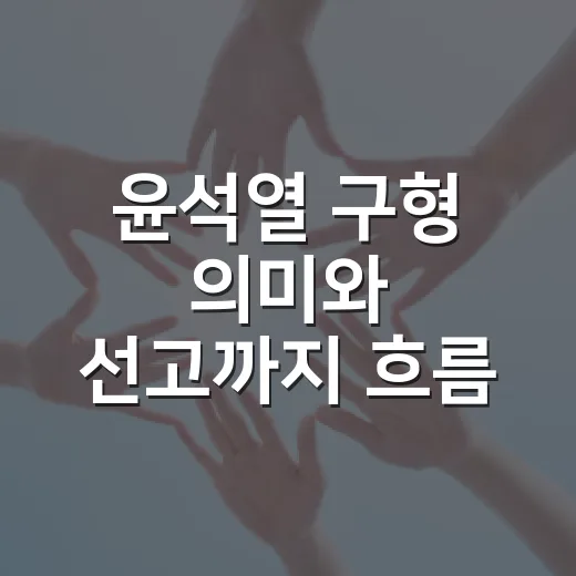 윤석열 구형 의미와 선고까지 흐름 이해하는 방법 - 요약
