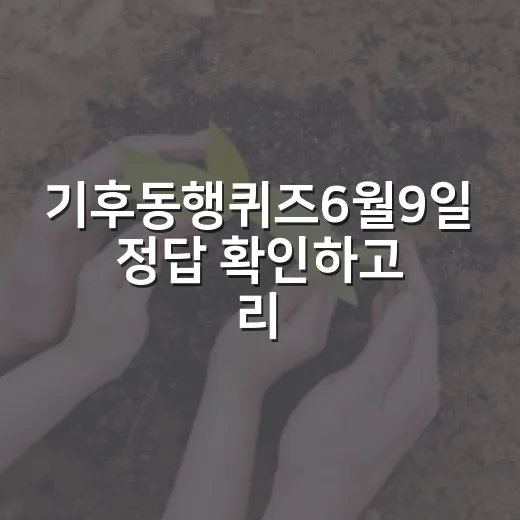 기후동행퀴즈6월9일 정답 확인하고 리워드 챙기는 방법 - 요약