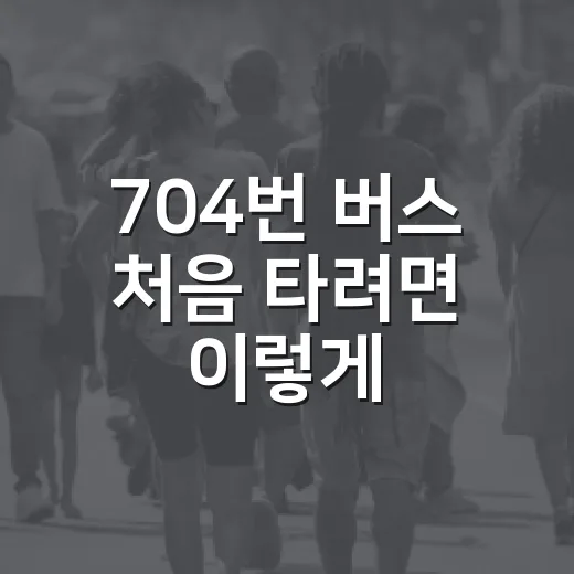 704번 버스 처음 타려면 이렇게: 구파발·불광·서울역까지 노선과 요금 아끼는 방법 - 요약