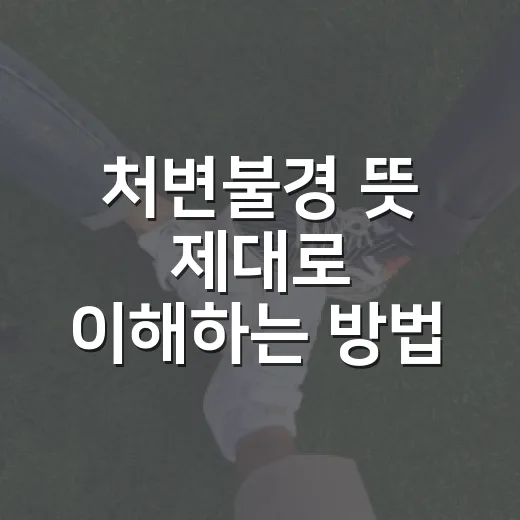 처변불경 뜻 제대로 이해하는 방법: 지하철 지연 때 더 와닿는 사자성어 - 요약
