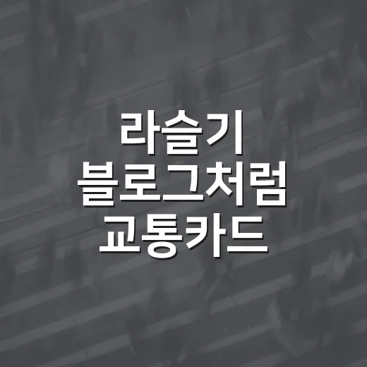 라슬기 블로그처럼 교통카드·하이패스 요금 기록하는 방법 - 요약