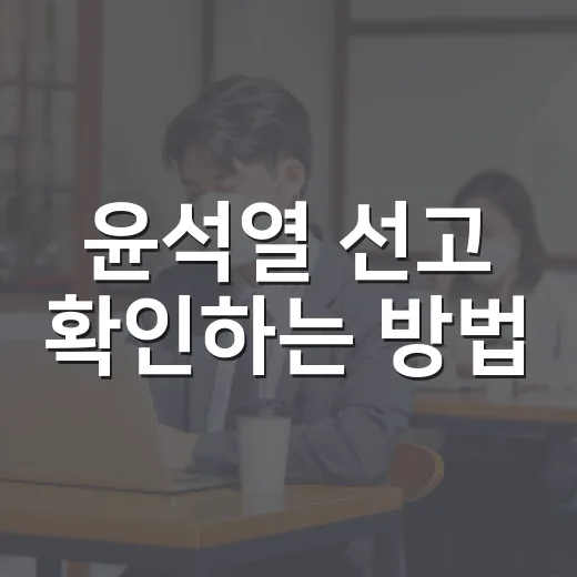 윤석열 선고 확인하는 방법, 날짜·재판부·판결문까지 헷갈리지 않게 보는 법 - 요약