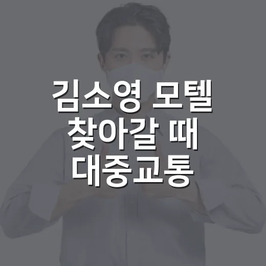김소영 모텔 찾아갈 때 대중교통·택시비 아끼는 방법 - 요약