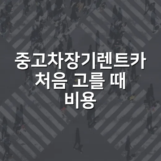 중고차장기렌트카 처음 고를 때 비용 줄이는 방법 - 요약