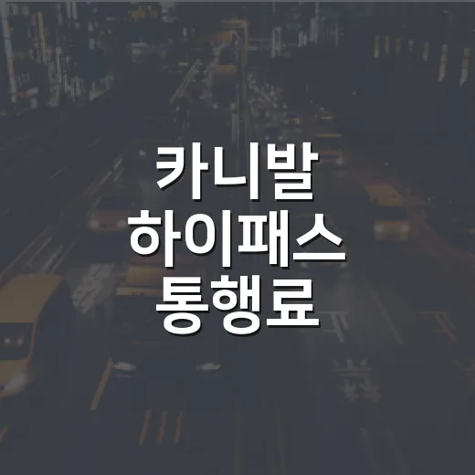 카니발 하이패스 통행료 아끼려면 이렇게 확인하는 방법 - 요약