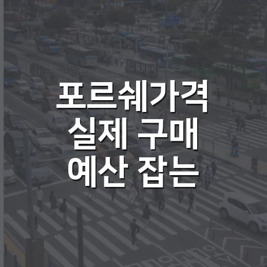 포르쉐가격 실제 구매 예산 잡는 방법, 차값만 보면 놓치는 비용까지 - 요약