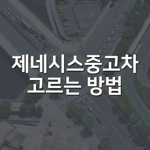 제네시스중고차 고르는 방법, 시세보다 유지비부터 계산하면 덜 흔들립니다 - 요약