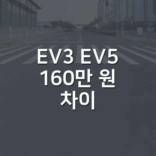 EV3 EV5 160만 원 차이, 왜 이렇게 파는지 판단하는 방법