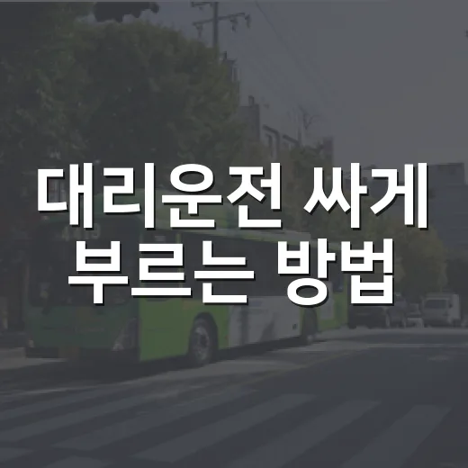 대리운전 싸게 부르는 방법, 요금·보험·경유까지 이렇게 확인하세요 - 요약