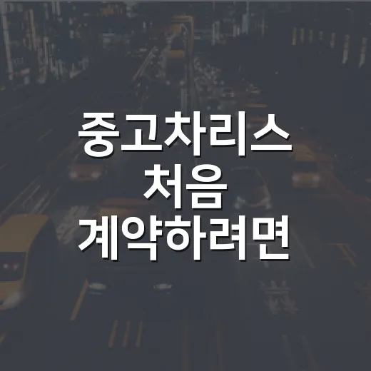 중고차리스 처음 계약하려면 이렇게 따져보면 됩니다 - 요약