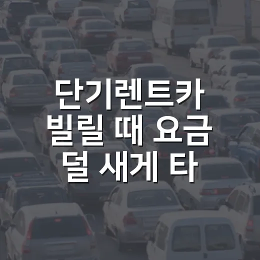 단기렌트카 빌릴 때 요금 덜 새게 타는 방법 - 요약