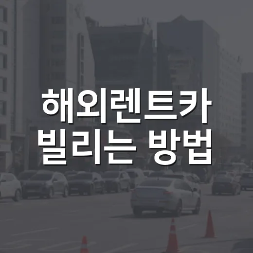 해외렌트카 빌리는 방법, 면허증부터 톨게이트 요금까지 이렇게 준비하세요 - 요약