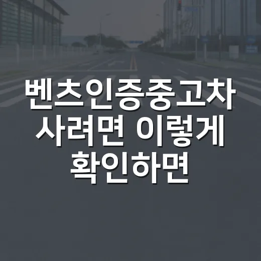 벤츠인증중고차 사려면 이렇게 확인하면 됩니다 - 요약