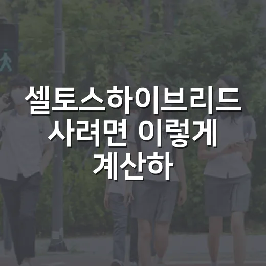 셀토스하이브리드 사려면 이렇게 계산하는 방법 - 요약