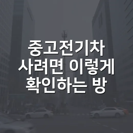 중고전기차 사려면 이렇게 확인하는 방법 - 요약