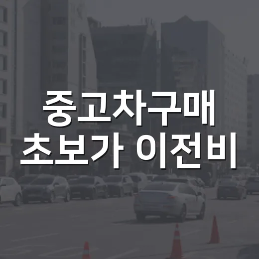 중고차구매 초보가 이전비·하이패스·교통카드까지 챙기는 방법 - 요약