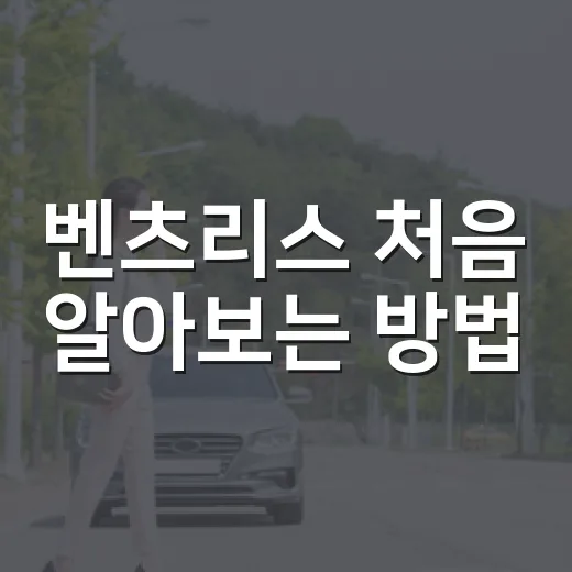 벤츠리스 처음 알아보는 방법, 월 납입료보다 먼저 봐야 할 비용들 - 요약