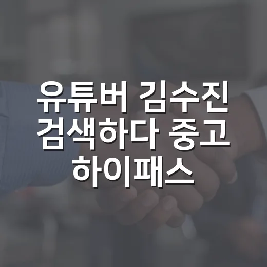 유튜버 김수진 검색하다 중고 하이패스·교통카드 확인하는 방법 - 요약