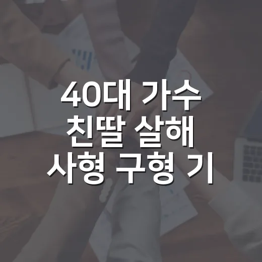 40대 가수 친딸 살해 사형 구형 기사, 선고 전 확인하는 방법 - 요약