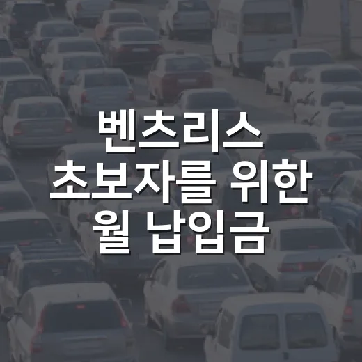 벤츠리스 초보자를 위한 월 납입금·보험·반납비 확인하는 방법 - 요약
