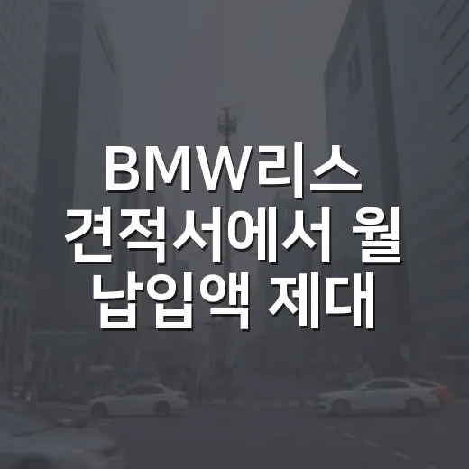 BMW리스 견적서에서 월 납입액 제대로 비교하는 방법 - 요약