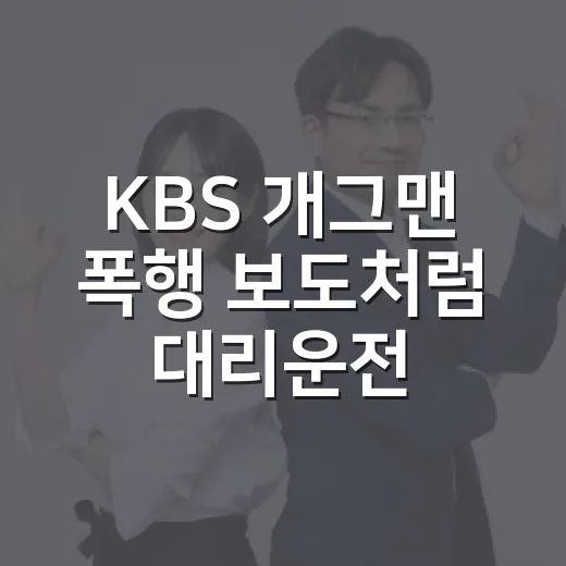 KBS 개그맨 폭행 보도처럼 대리운전 중 시비가 생기면 대응하는 방법 - 요약