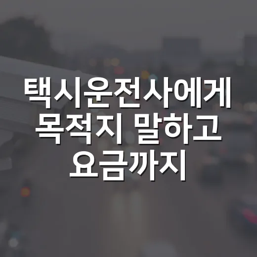 택시운전사에게 목적지 말하고 요금까지 깔끔하게 확인하는 방법 - 요약