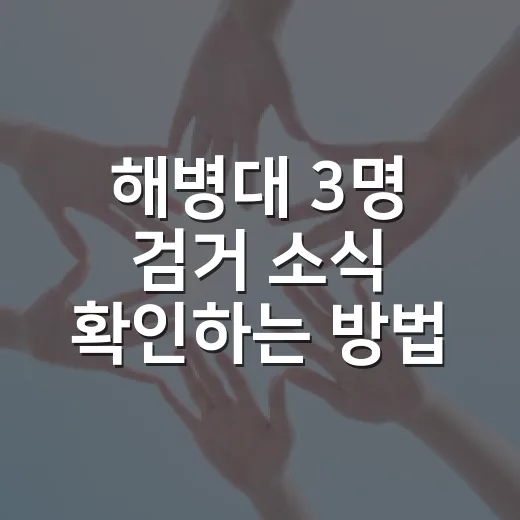 해병대 3명 검거 소식 확인하는 방법, 시간표처럼 보는 사건 흐름 - 요약