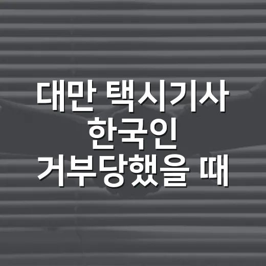 대만 택시기사 한국인 거부당했을 때 신고하고 이동하는 방법 - 요약