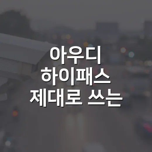 아우디 하이패스 제대로 쓰는 방법, 출고차부터 중고차까지 이렇게 맞추면 됩니다 - 요약